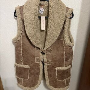 Magnolia Tan Shearling Vest